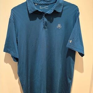 Under Armour Blue Polo Shirt with Stripes